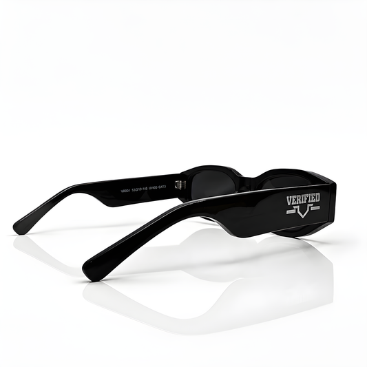 VERIFIED Round-Frame Recycled Acetate Sunglasses 'Black'