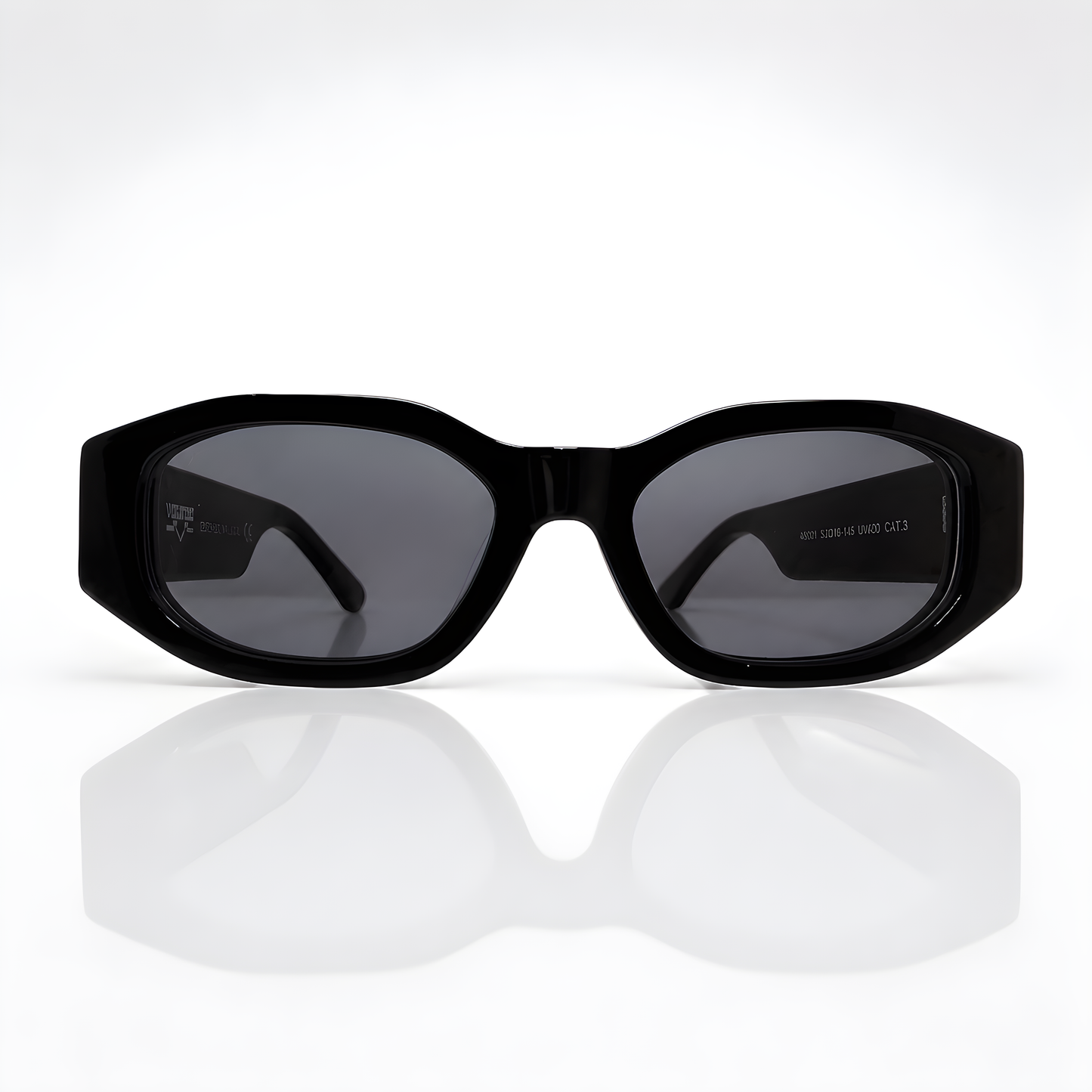 VERIFIED Round-Frame Recycled Acetate Sunglasses 'Black'